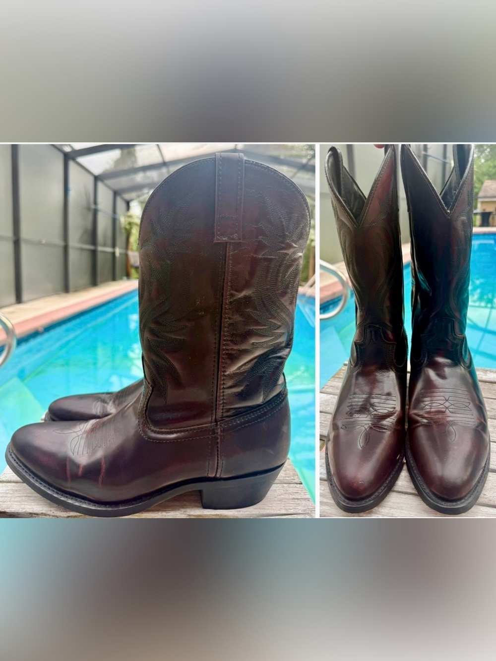 Laredo Men's Dark Brown Leather Western Boots